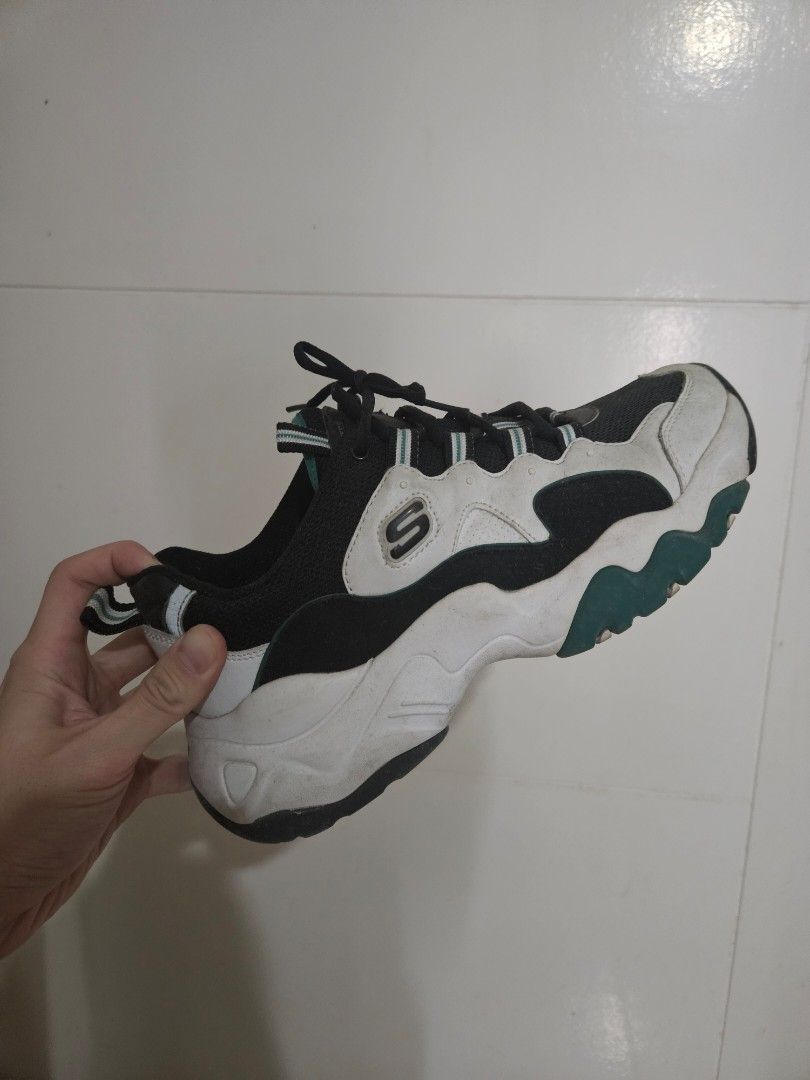 Skechers d deals lite white green