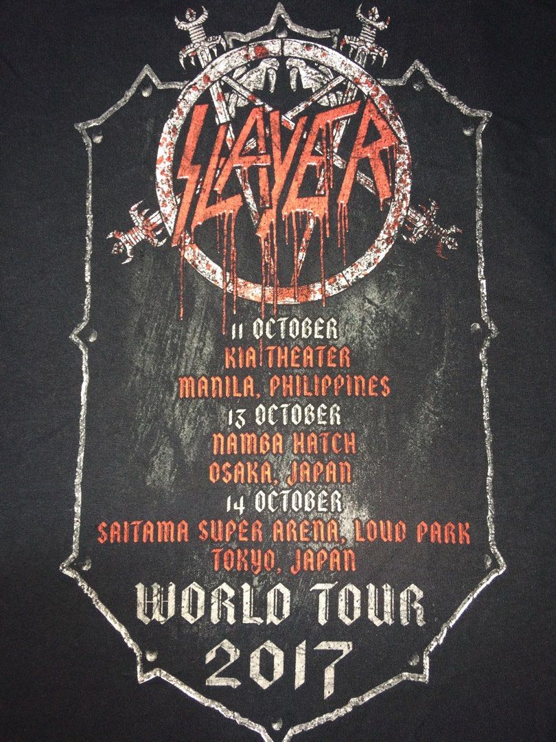 SLAYER WORLD TOUR SHIRT (Manila, PH included) on Carousell
