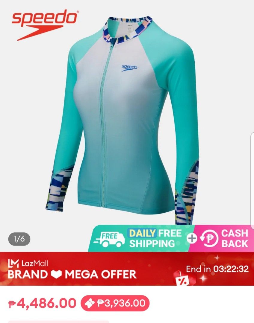 Speedo rash guard Women s Fashion Swimwear Rash guard on Carousell