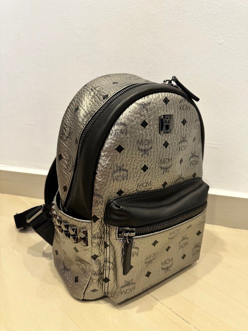 Stark Side Studs Backpack in Visetos Silver Luxury Bags