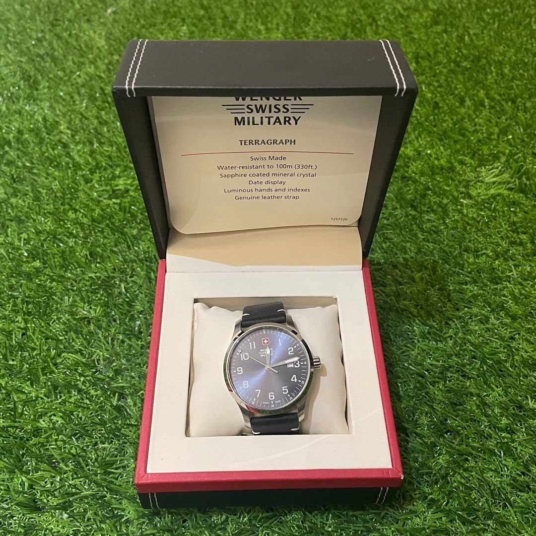 Swiss Military Wenger Terragraph Leather Strap Watch