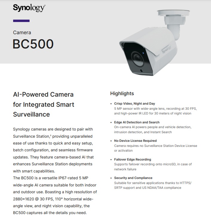 Synology poe camera sales