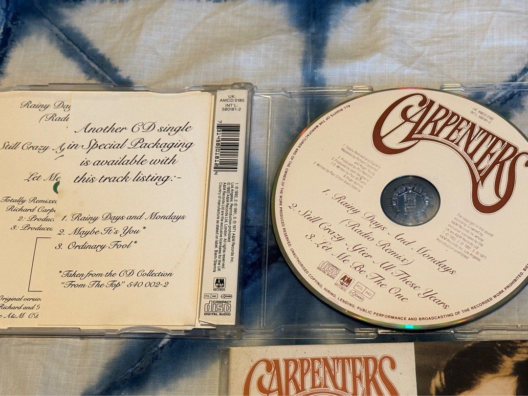 The Carpenters, Rainy Days and Mondays Remix 2CD英國版UK CD