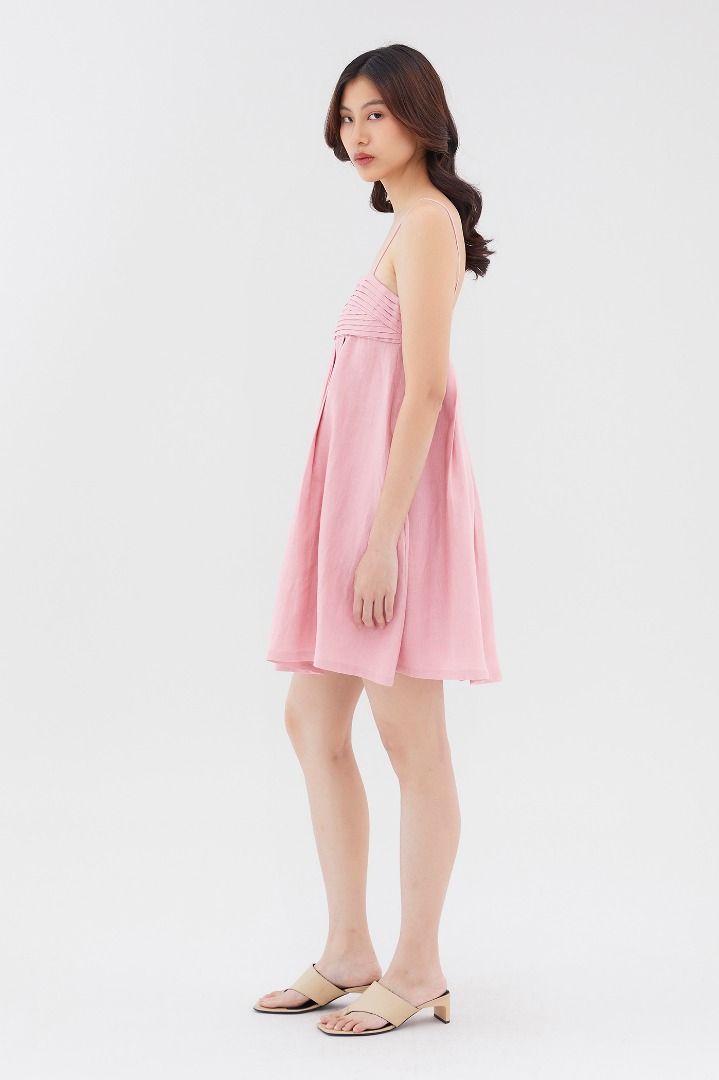 The Editor's Market (TEM) Chesca Linen Pleated Dress (Pink), Women's  Fashion, Dresses & Sets, Dresses on Carousell