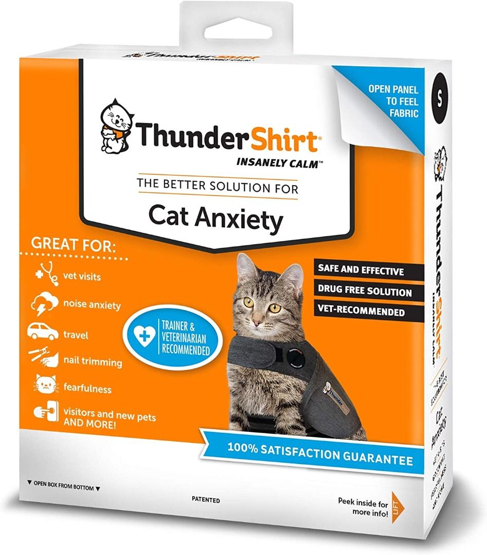 Thundershirt Classic Cat Anxiety Jacket Heather Gray Pet