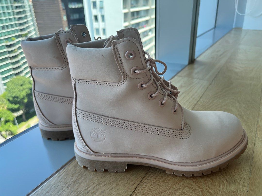Pastel pink timberlands discount