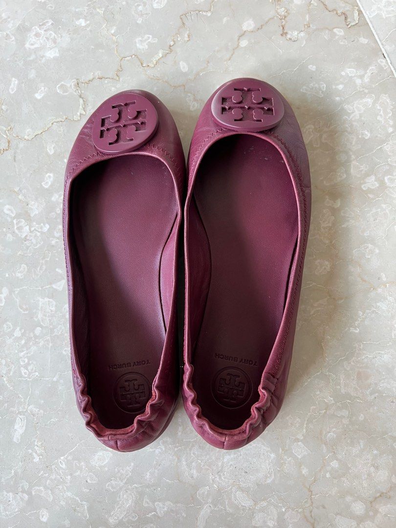 Tory burch cheap maroon flats