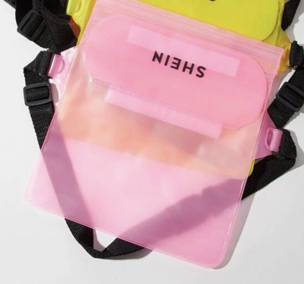 Transparent waterproof fanny pack (pink), Women's Fashion, Bags