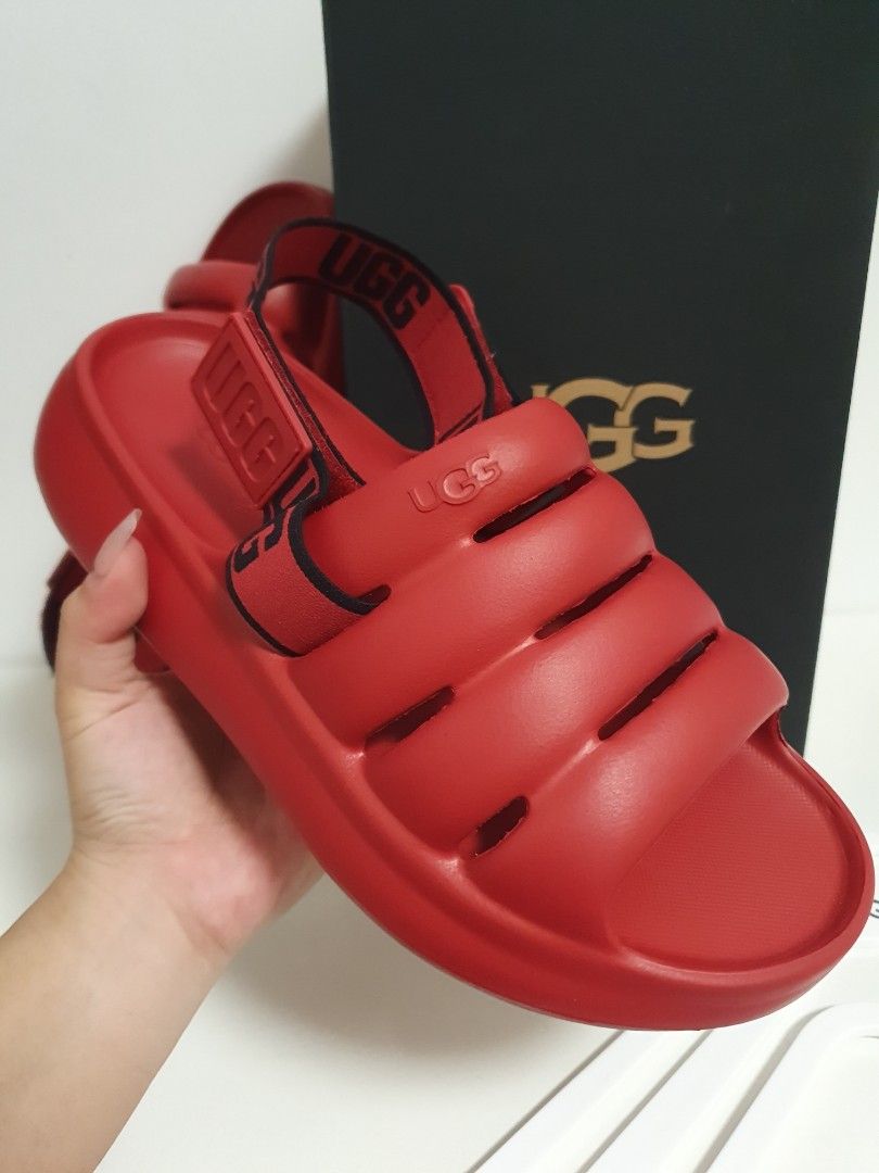 Red ugg slides size 7 outlet
