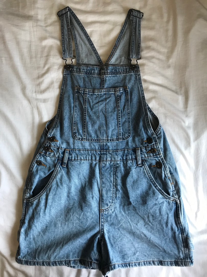 Utility Denim Short Overall, Women's Fashion, Dresses & Sets, Jumpsuits on Carousell