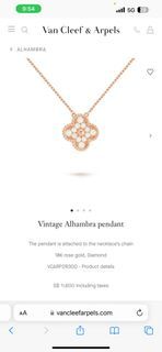 VCA VAN CLEEF & ARPELS ALHAMBRA VINTAGE ROSE GOLD DIAMOND