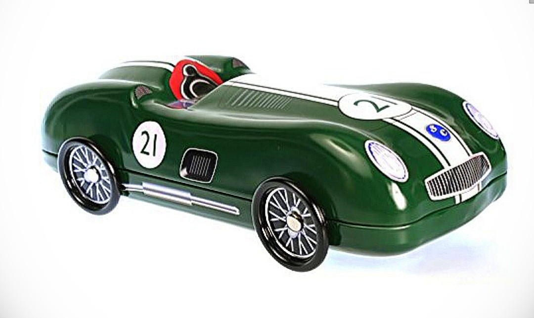 Vintage 80's speedster tin car 10 inches silver crane uk collectibles