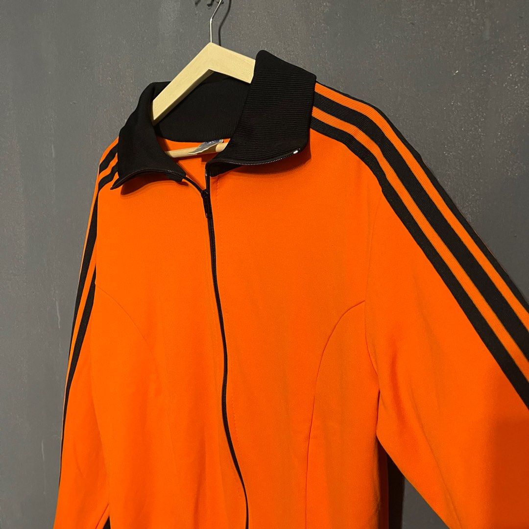 Vintage Adidas Tracktop Orange Black Oren HitamMade in West Germany