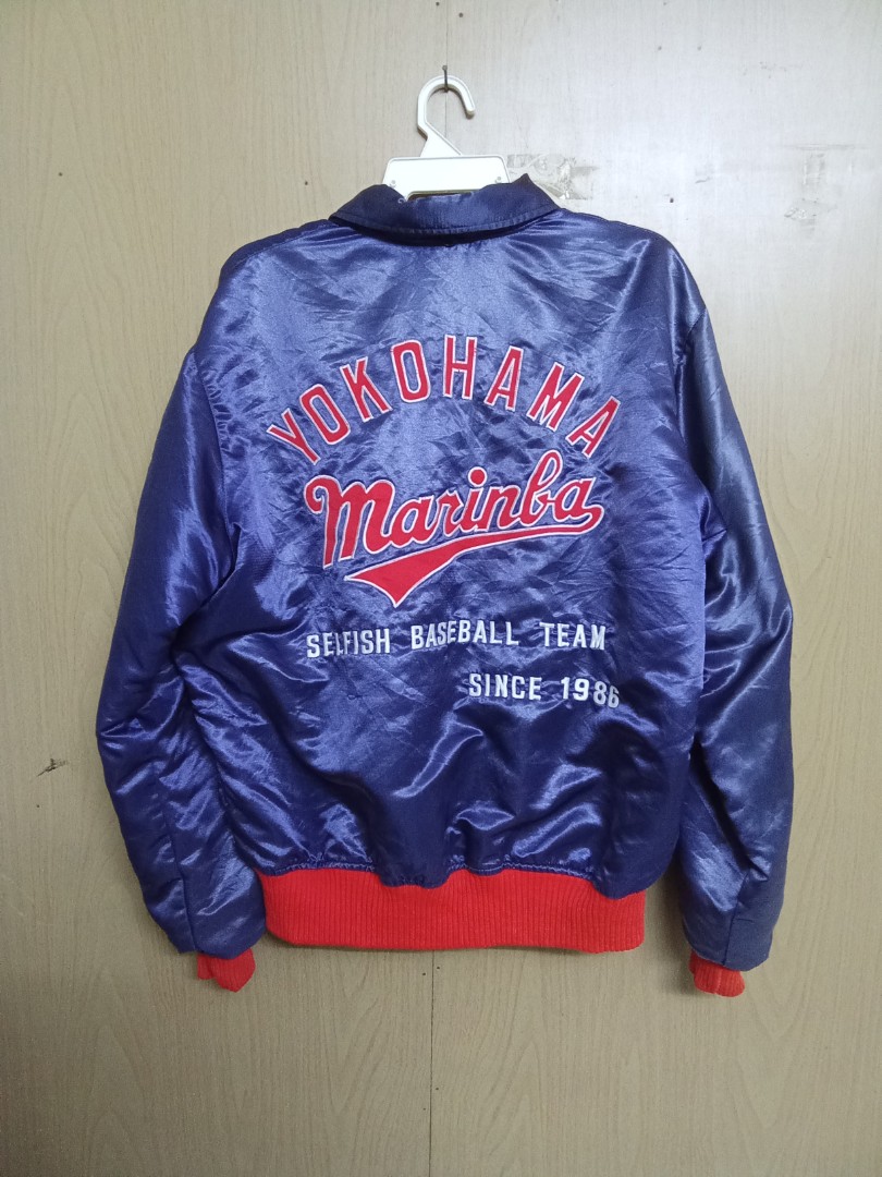 Navy Cream New York Yankees Vintage Satin Jacket