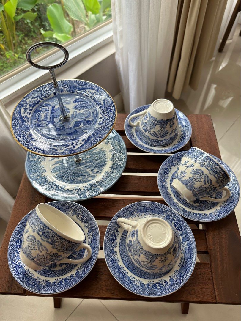 Blue willow tea sales set