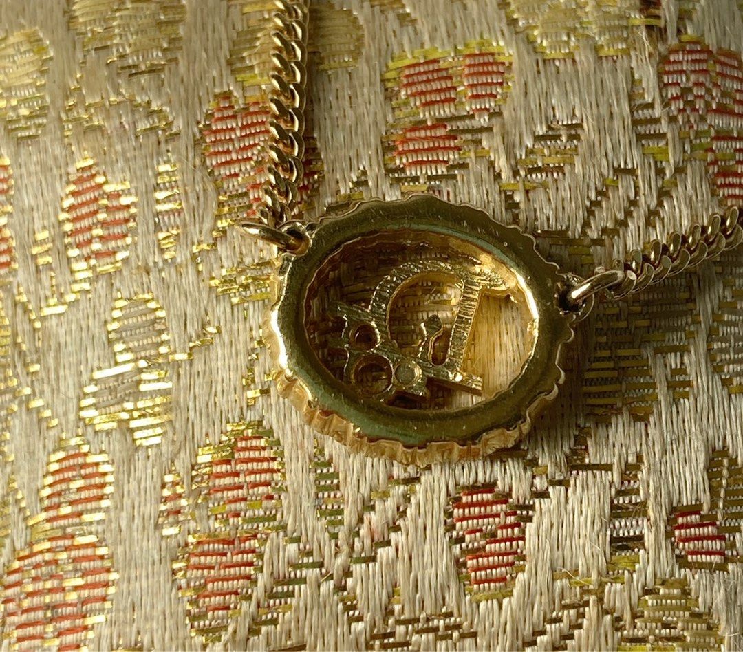 Vintage Christian Dior Circle Logo Pendant Necklace on Carousell