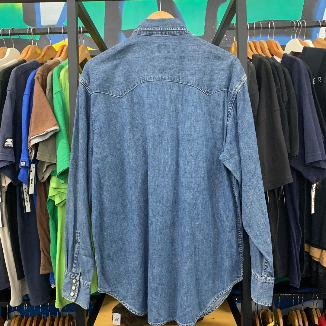 VINTAGE LEVIS DENIM SHIRT Men s Fashion Tops Sets Formal