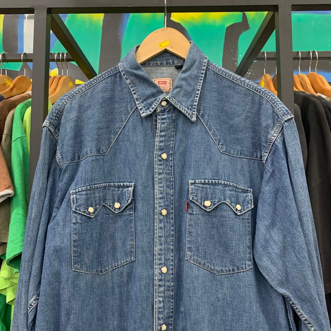 Mens vintage levis denim shirt online