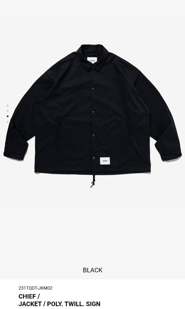 WTAPS CHIEF / JACKET / POLY. TWILL SIGN / BLACK / SIZE 02, 男裝