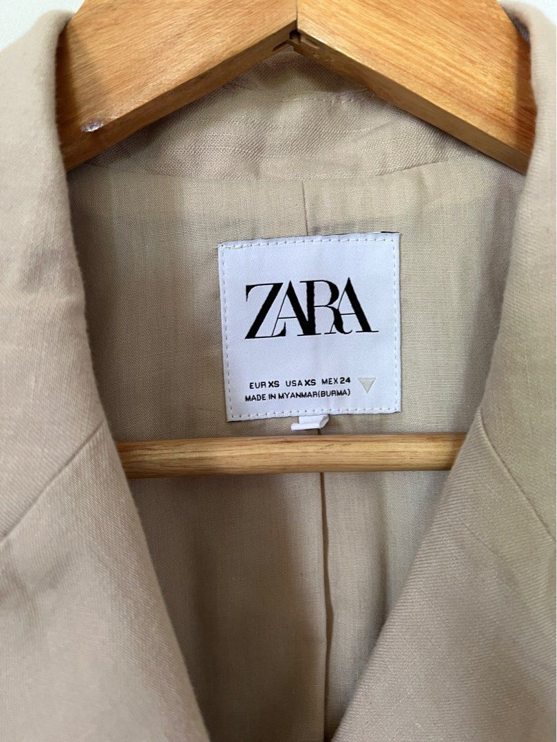 Zara Linen blend cropped blazer on Carousell