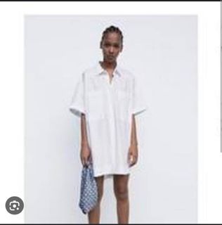 ZARA White Poplin Dress