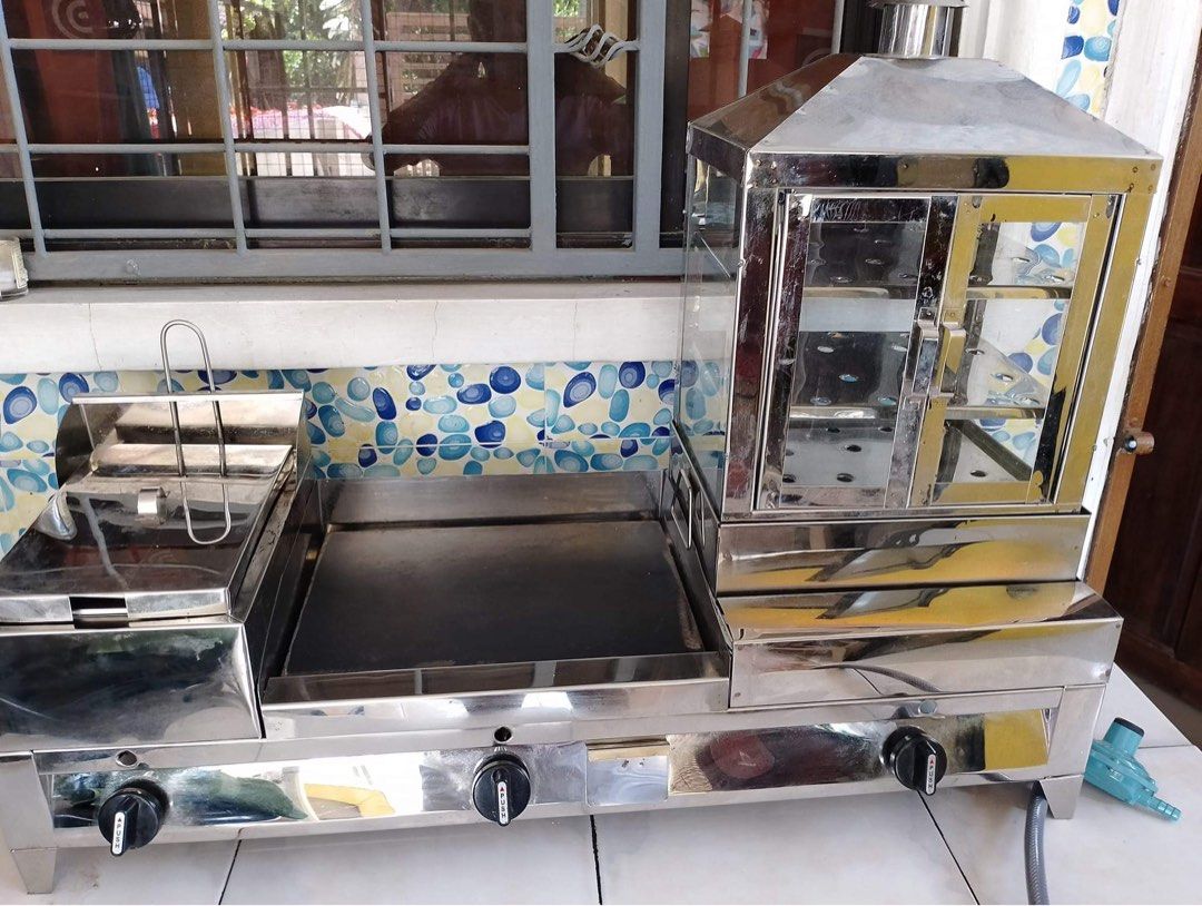 3 in 1 Burger Grill with Deep Fryer and Steamer, Furniture & Home