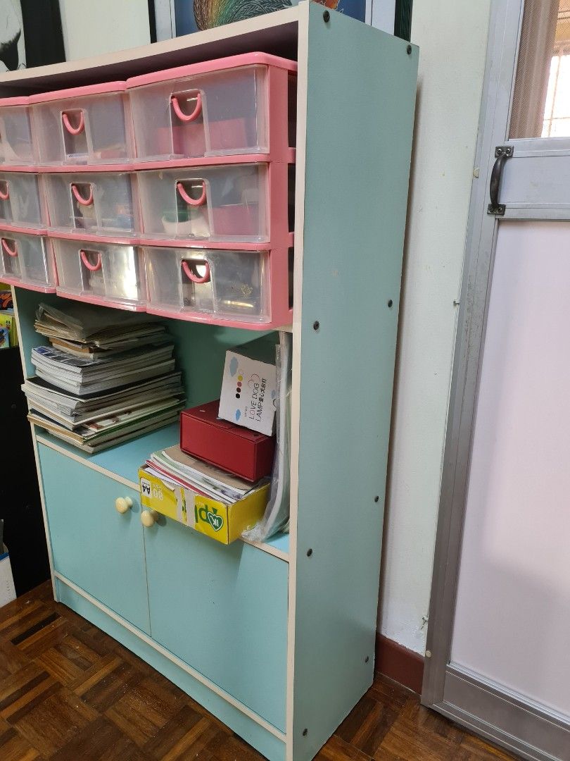 IKEA 3 tier book shelf with doors, Furniture & Home Living, Furniture