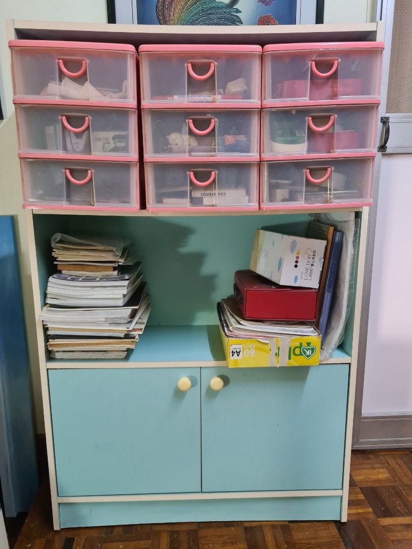 IKEA 3 tier book shelf with doors, Furniture & Home Living, Furniture