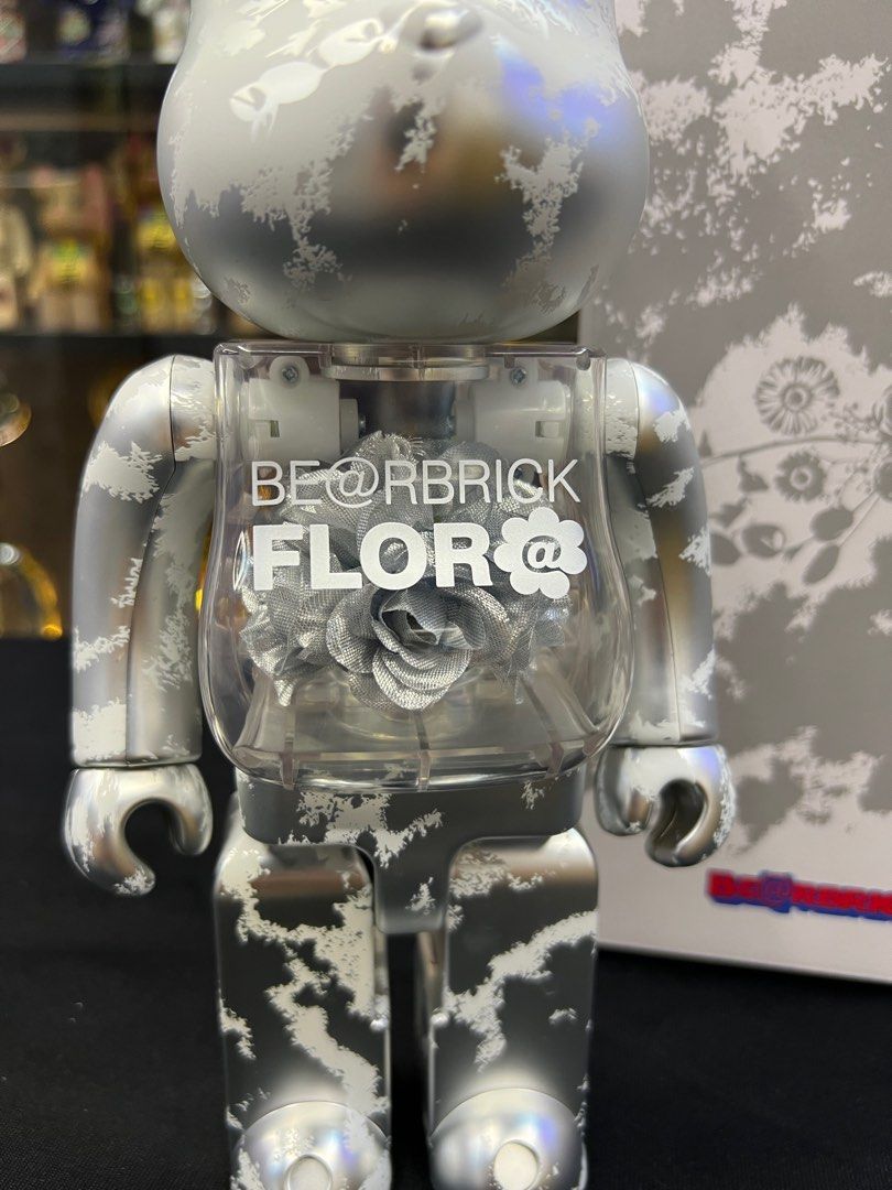 現貨400% / 1000% bearbrick Flor@ Silver Be@rbrick, 興趣及遊戲