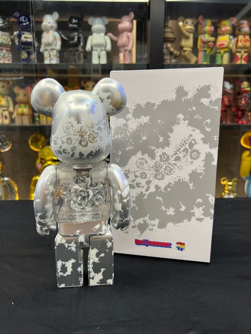 現貨400% / 1000% bearbrick Flor@ Silver Be@rbrick, 興趣及遊戲