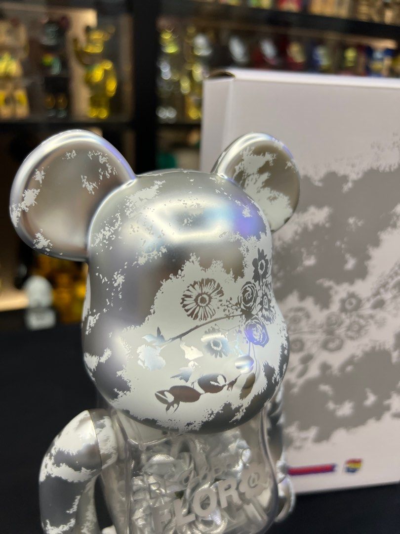 現貨400% / 1000% bearbrick Flor@ Silver Be@rbrick, 興趣及遊戲