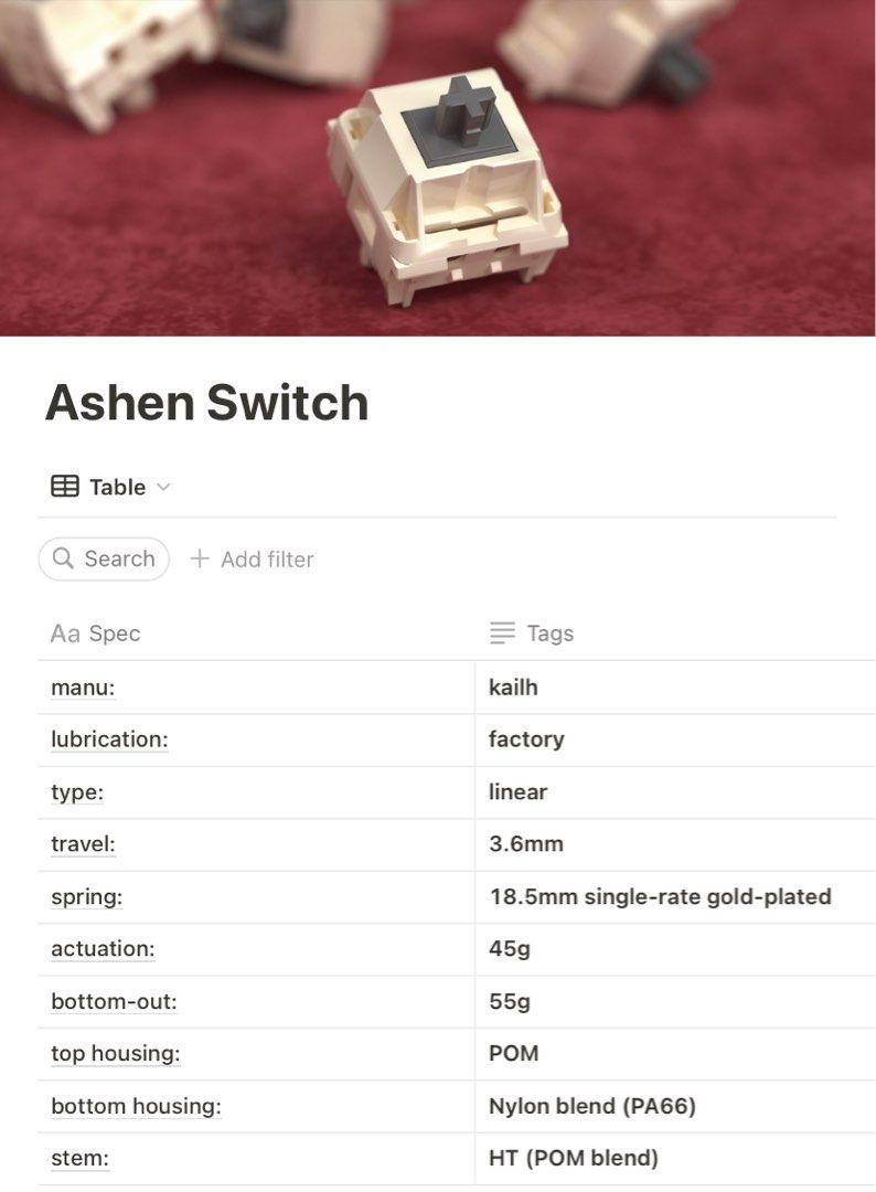 84 Kailh Ashen Linear Switches (Full Set in Box), Computers & Tech