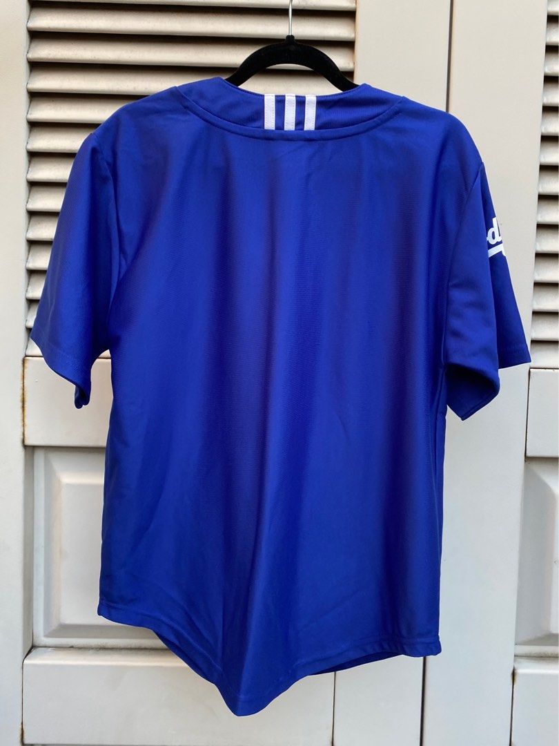 ADIDAS - DODGERS Blue Jersey, Fesyen Pria, Pakaian , Atasan di Carousell