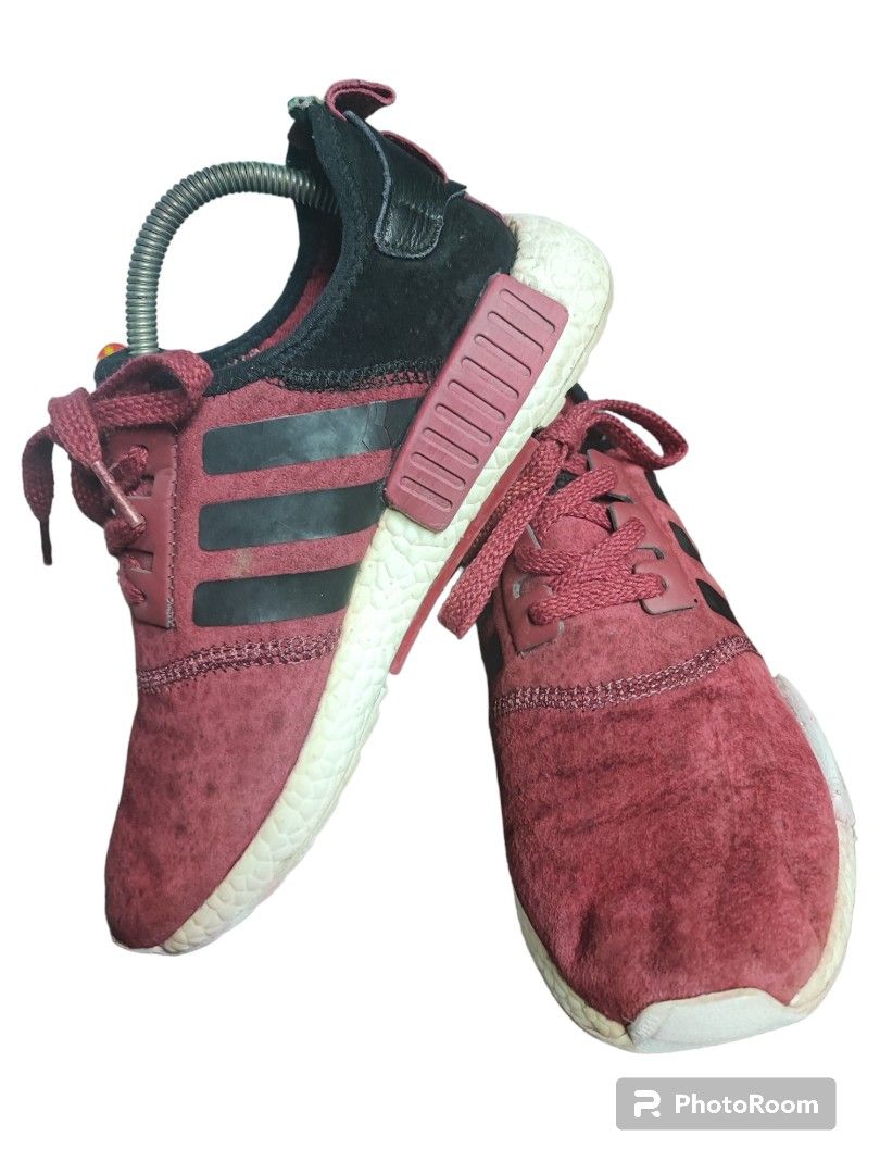 Adidas nmd deals burgundy suede