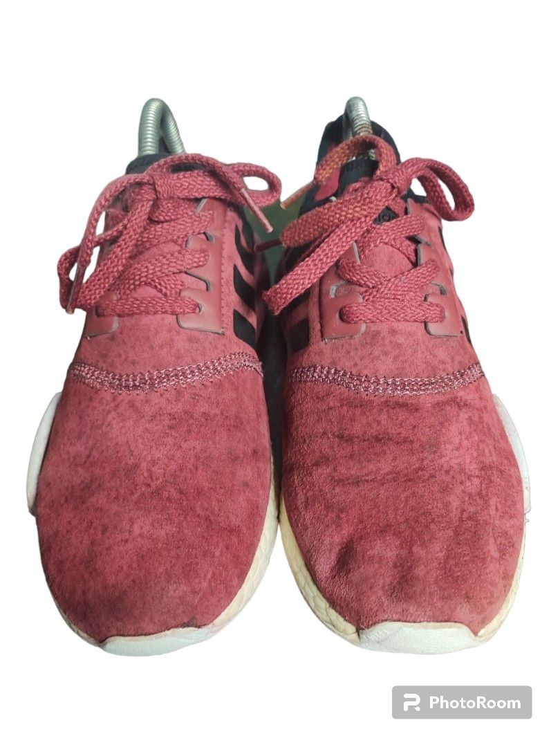 Adidas nmd deals burgundy suede