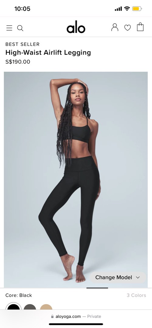 ALO 7/8 HIGH-WAIST AIRLIFT LEGGING - ANTHRACITE, Women's Fashion,  Activewear on Carousell