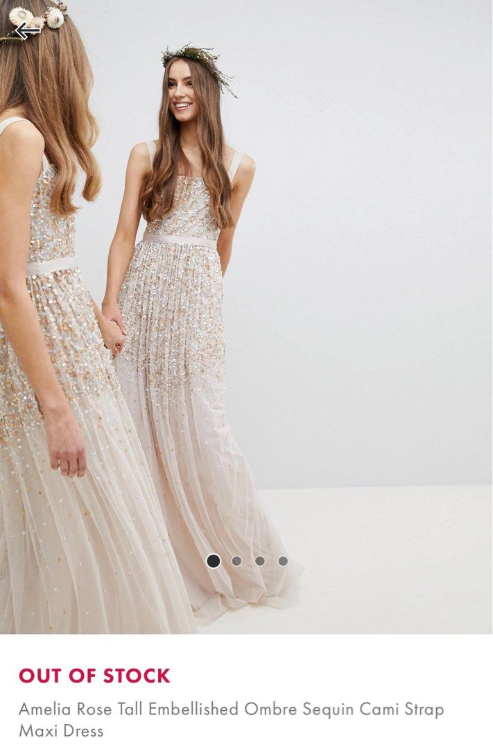 Amelia Rose Embellished Ombr Sequin Maxi Dress Gown Women s