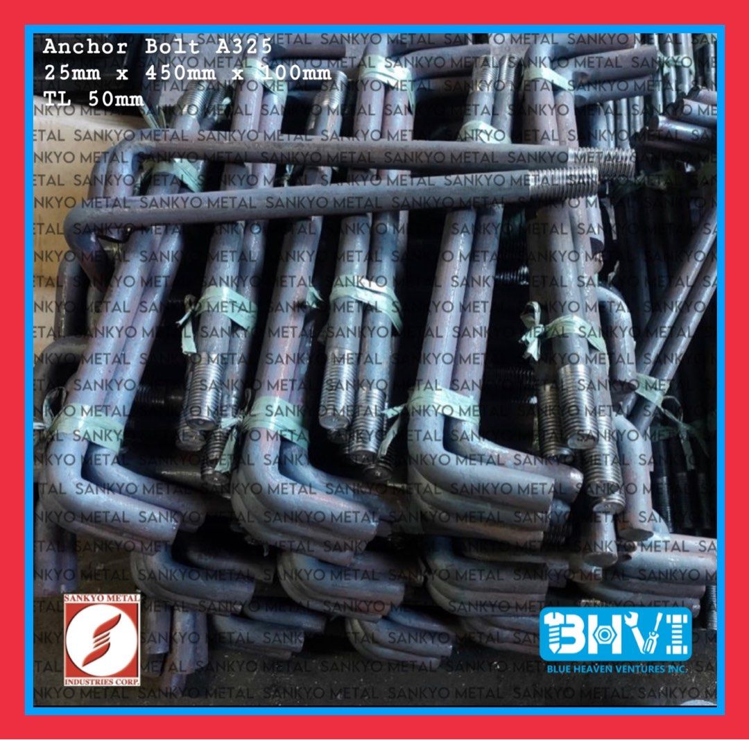 Anchor bolt A325 25mm x 450mm x 100mm, Commercial & Industrial