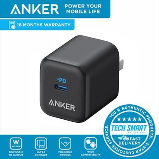 Anker 312 Fast Charger Adapter 20W, Foldable Charger for MacBook Air/iPhone 14/14Pro/14 Pro Max/13/13 Mini/ 13 Pro/ 13 Pro Max/ 12, Galaxy S21, Note 20, iPad Pro, Pixel, and More