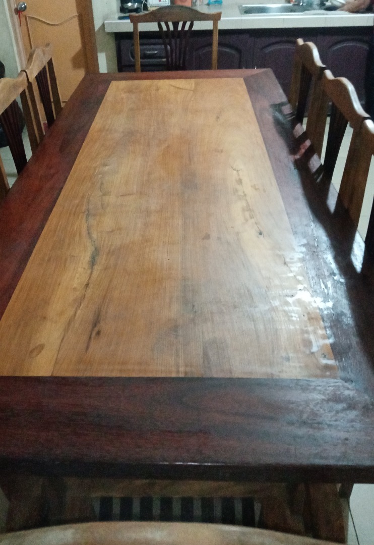 Antique Molave 10 seater dining table, Furniture & Home Living