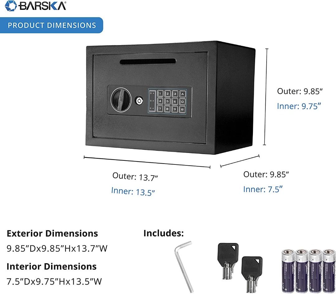 BARSKA Compact 0.57 Cubic Ft Digital MultiUser Keypad Security