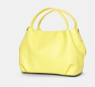 BEE Leather The Poppy Lemon Yellow Small Tote Crossbody Bag