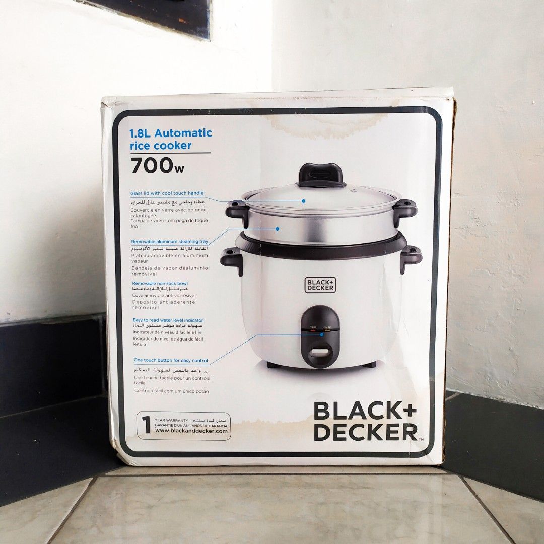Black + Decker Rice Cooker 1.8L 700W (RC1860B1), Kitchen & Appliances di Carousell