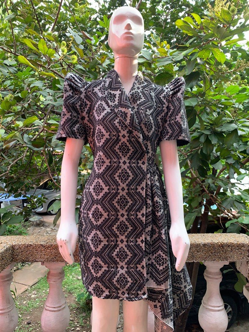 BLACK INABEL HANDWOVEN FILIPINIANA DRESS FOR RENT