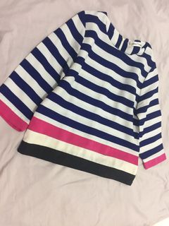 Blouse stripe bangkok navy pink bkk