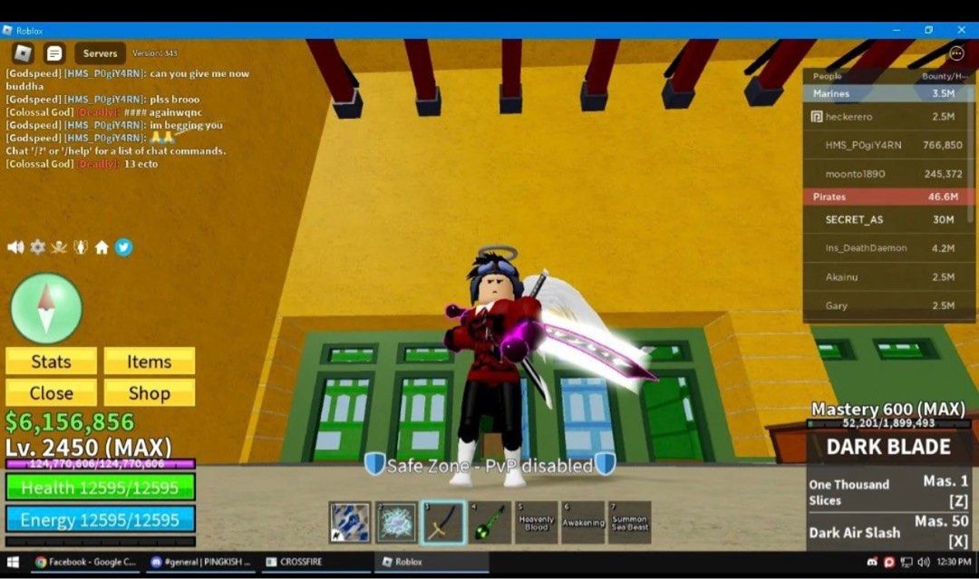 Conta Blox Fruits Level Max com Saber,Hakis,Bisento,30m Belly e Fruta com  Todos Ataques Liberados, Jogo de Computador Roblox Nunca Usado 84016403