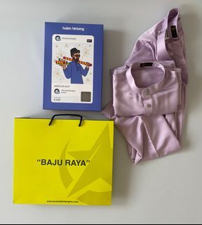 Bulan Bintang Baju Melayu Tailored Fit L size Lilac colour