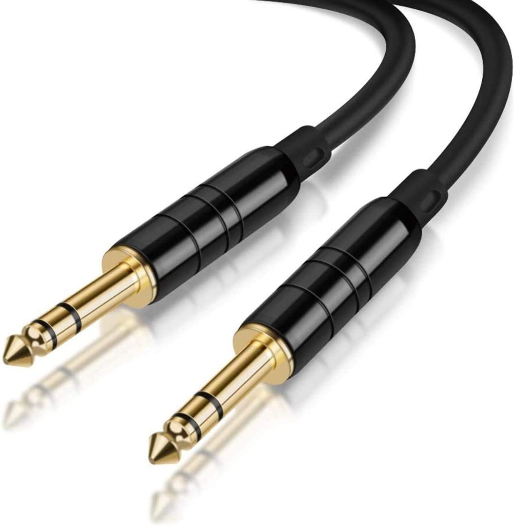 kenable GOLD Right Angle Stereo/Balanced Jack 6.35mm Plugs Cable Le