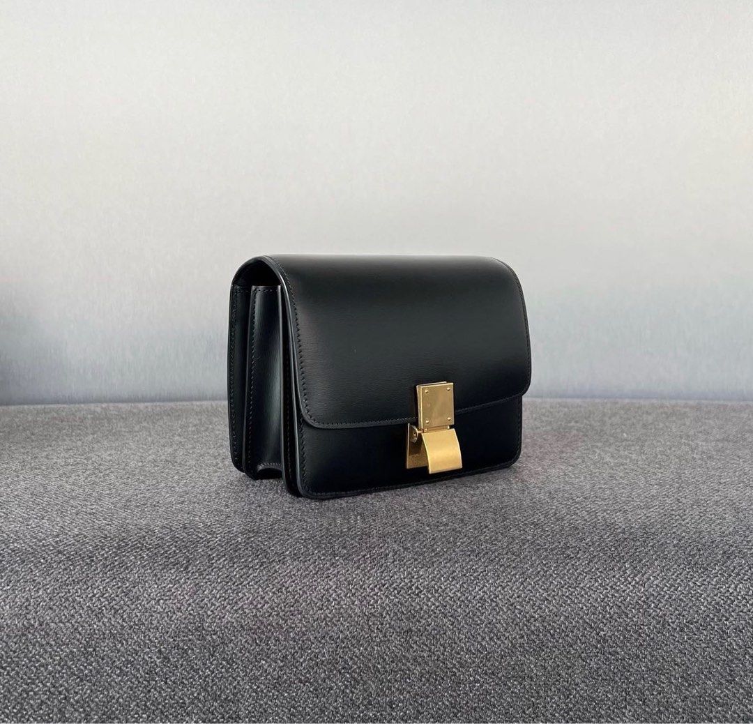 Small classic bag in box calfskin deals