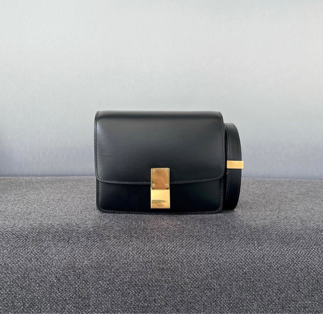 Celine Classic Box Bag Small Box calfskin Black Ghw Luxury Bags